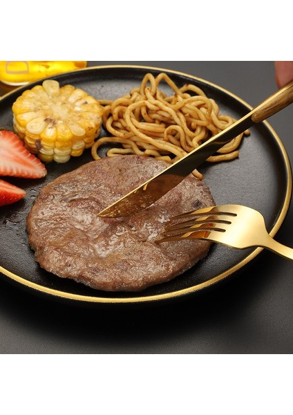 Gümüş Çatal Ev Yemek Takımı Paslanmaz Çelik Bıçak Çatal Kaşık Ayna Gümüş Altın Ahşap Saplı Bulaşık Makinesi Mutfak Batı Sofra Takımı (Yurt Dışından) indirimleri