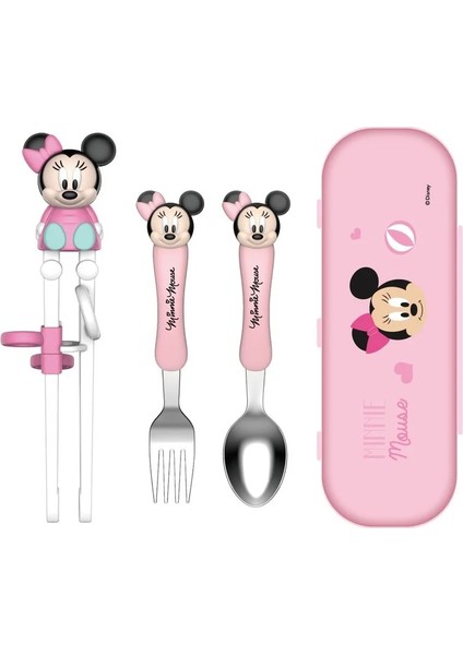 4 Pcs7 1 Takım Disney Mickey Mouse Serisi Çocuk Eğitim Çubuklarını Kaşık Çatal Çatal Minnie Mickey Çocuk Çatal Bıçak Kaşık Seti (Yurt Dışından) modelleri