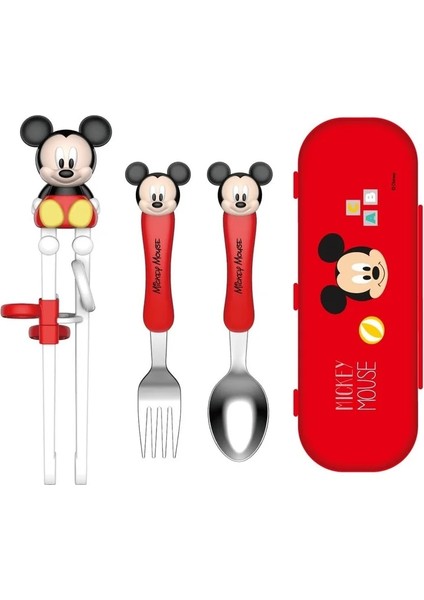 4 Pcs7 1 Takım Disney Mickey Mouse Serisi Çocuk Eğitim Çubuklarını Kaşık Çatal Çatal Minnie Mickey Çocuk Çatal Bıçak Kaşık Seti (Yurt Dışından) fırsatları