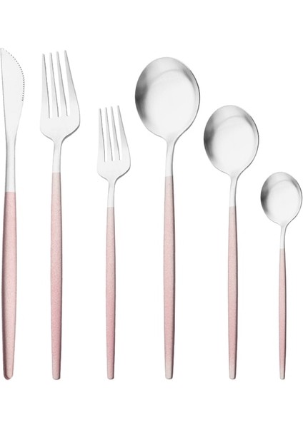 Pembe Gümüş 6 Adet Siyah Mat Sofra Takımı Çatal Bıçak Kaşık Seti Paslanmaz Çelik Yemek Takımı Seti Tatlı Çatal Kaşık Gümüş Seti Mutfak Parti Sofra (Yurt Dışından) fiyatları