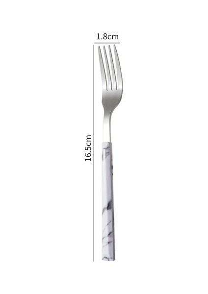 Gümüş Küçük Çatal Mermer Saplı Çatal Bıçak Kaşık Seti Sofra Yaratıcı Paslanmaz Çelik Kaşık Çatal Bıçak Yemek Takımı Seti Batı Mutfak Eşyaları (Yurt Dışından)