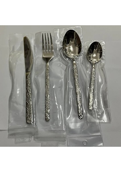 Gümüş Set 4 Paslanmaz Çelik Batı Çatal Bıçak Kaşık Seti Bıçak Çatal Kaşık Yemek Takımı Tatlı Yemek Takımı Batı Biftek Bıçağı Sofra Kaşık Çatal (Yurt Dışından)