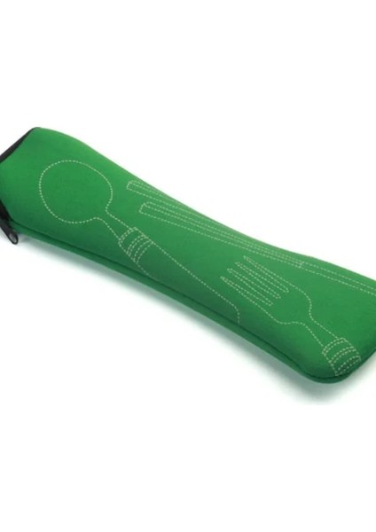 Yeşil Seyahat Aksesuarları 1 Pc Taşınabilir Çatal Paslanmaz Çelik Çocuklar Yetişkin Depolama Çatal Bıçak Takımı Çantası Piknik Konteyner (Yurt Dışından)