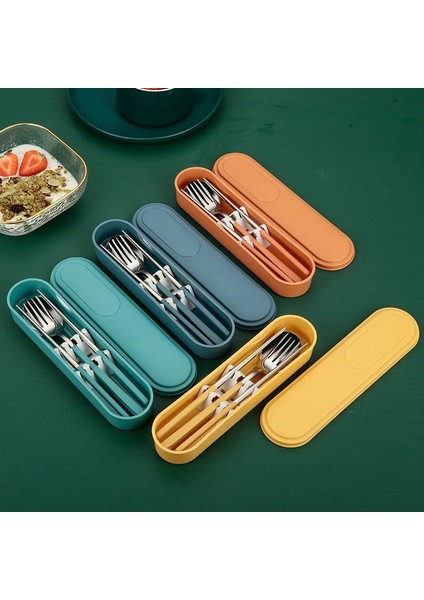 14 3 Adet/takım Çatal Bıçak Takımı Kaşık Çatal Çubuklarını Öğle Yemeği Sofra Kutusu ile Sabit Toka 304 Paslanmaz Çelik Yemek Takımı Mutfak Aksesuarları (Yurt Dışından) fırsatları