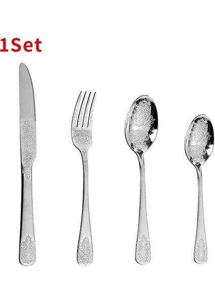 1 Takım 1/2/4 Adet Sofra Takımı Seti Paslanmaz Çelik Sofra Bıçak Seti Çatal Kaşık Lüks Yemek Takımı Seti Mutfak Sofra Takımı Bulaşık Makinesi Güvenli (Yurt Dışından)