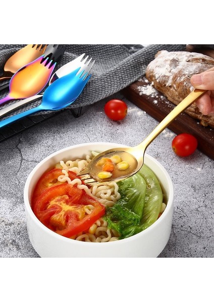 Siyah Meyve Çatalı Kaşık Paslanmaz Çelik Dondurma Salatası Tatlı Sofra Kek Aperatif Salata Çatalı Kaşık 2 In 1 Renkli Bento Aksesuarları (Yurt Dışından) indirimleri