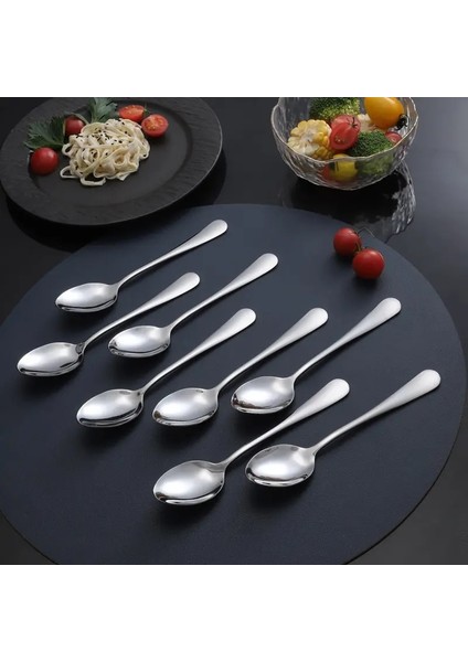 Akşam Yemeği Kaşığı 12 Adet 12 Adet Paslanmaz Çelik Kahve Çay Kaşığı Yemek Kaşığı Seti Dondurma Sundae Meyve Kaşığı Yemek Takımı Araçları Çatal Bıçak Kaşık Seti (Yurt Dışından)