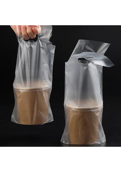 S Altın Şerit 500 ml Tek Kullanımlık Fincan Çanta Kahve Köpek Çantası Take-Away Içme Paketleme Araçları Plastik Çift Bardak Taşıyıcı Şişe Çanta 50 Adet (Yurt Dışından) indirimleri