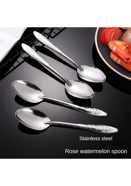1 Adet Açık Sarı Paslanmaz Çelik Kaşık Gül Kaşık Kantin Yemek Çorba Kaşığı Dondurma Kaşığı Karpuz Kaşığı Ev Mutfak Sofra Aksesuarları (Yurt Dışından) modelleri