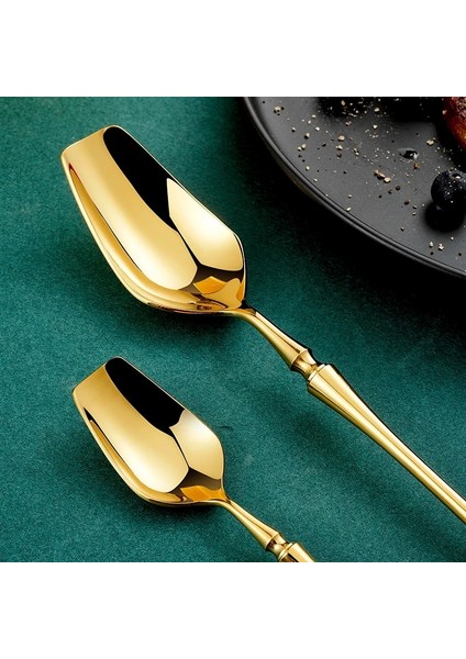 Altın Çay Kaşığı Altın 18/10 Paslanmaz Çelik Yemek Takımı Lüks Çatal Bıçak Takımı Et Bıçakları Çatal Kaşık Sofra Batı Gıda Restoran Bulaşık Makinesinde Yıkanabilir (Yurt Dışından) modelleri