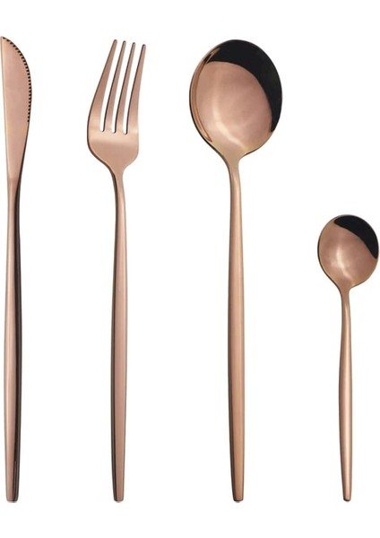 4 Adet Gül Bıçak Kek Çatal Çay Kaşığı Çatal Seti Ayna Renkli Yemek Takımı Seti Paslanmaz Çelik Gümüş Seti Mutfak Yemeği Sofra Seti (Yurt Dışından) fiyatları