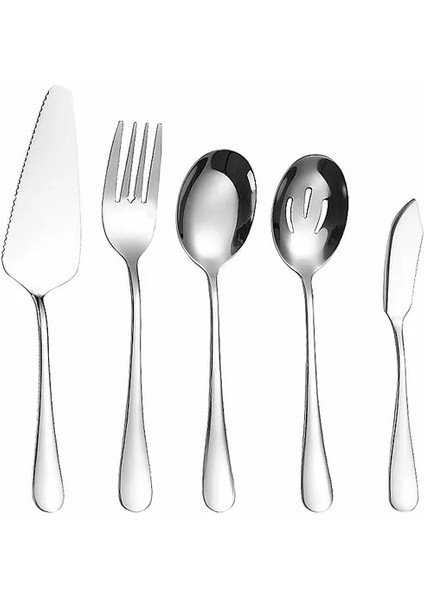 Şerit 5 Parça Altın Paslanmaz Çelik Batı Servis Sofra Çatal Kaşık Kürek Seti Taşınabilir Çatal Bıçak Takımı Yemek Takımı Biftek Mutfak Eşyaları (Yurt Dışından)