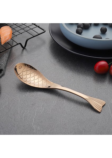 Gümüş M Balık Kaşığı Sofra 304 Paslanmaz Çelik Mutfak Aksesuarları Kek Dondurma Kahve Tatlı Çay Çorbası Karıştırma Taşınabilir Kaşık (Yurt Dışından) indirimleri