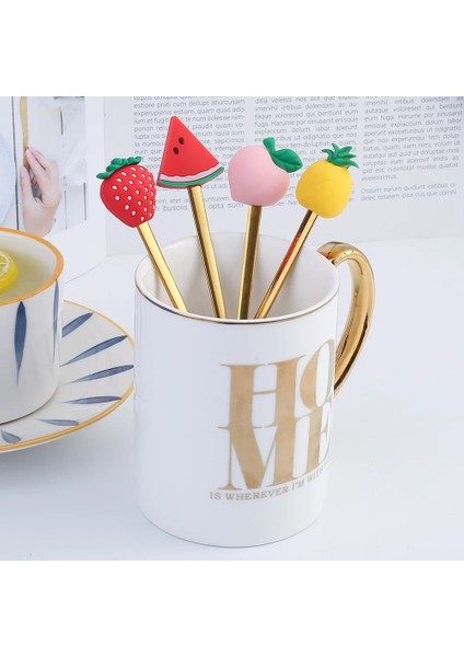 Stil 1 Meyve Kaşık Çatal 304 Paslanmaz Çelik Sofra Kek Kahve Tatlı Çorba Karıştırma Kaşık Çatal Karpuz Taşınabilir Seyahat Kullanımı (Yurt Dışından) fırsatları