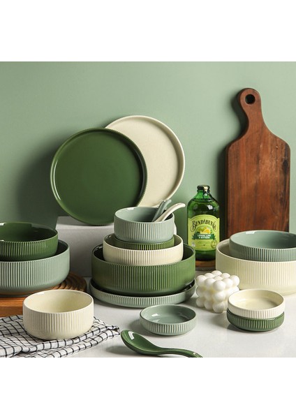 Bir Kaşık Ev Kişilik Yaratıcı Pirinç Kasesi ve Tabak Seti Basit Seramik Sofra Saf Renk Şehriye Çorbası Kaseleri Ana Yemek Tabakları (Yurt Dışından) fiyatları