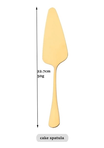 1 Adet Kek Spatula Drmfiy Servis Altın Yemek Takımı Paslanmaz Çelik Çatal Bıçak Kaşık Seti Çorba Kaşığı Sofra Takımı Salata Çatalı Kek Kürek Seti Mutfak Sofra Seti (Yurt Dışından)