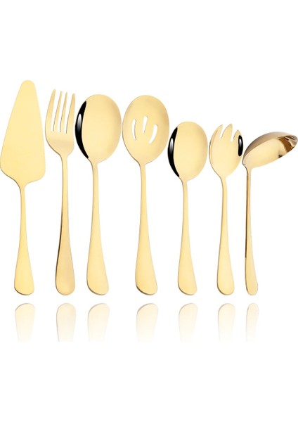 1 Adet Kek Spatula Drmfiy Servis Altın Yemek Takımı Paslanmaz Çelik Çatal Bıçak Kaşık Seti Çorba Kaşığı Sofra Takımı Salata Çatalı Kek Kürek Seti Mutfak Sofra Seti (Yurt Dışından)