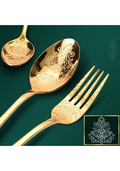 4 Adet Altın Altın Lüks Çatal Bıçak Takımları Çatal Kaşık Bıçak Gümüş Seti Vintage Oyma Sofra Seti Avrupa Yemek Takımı Ev Mutfak Için (Yurt Dışından)