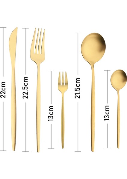 6 Adet Tatlı Kaşığı 6/30 Adet Mat Altın Siyah Saplı Sofra Seti Paslanmaz Çelik Yemek Takımı Bıçak Çatal Kaşık Batı Sofra Takımı Düğün Çatal Bıçak Kaşık Seti (Yurt Dışından)