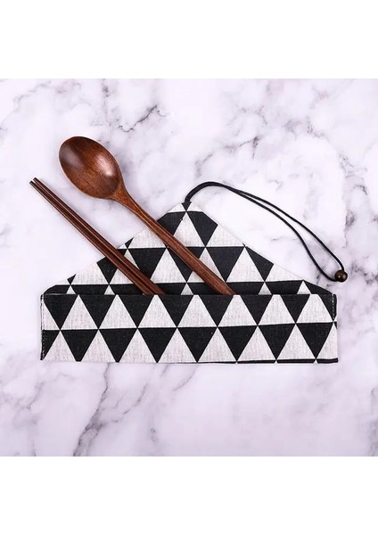 Set G Ahşap Çatal Bıçak Kaşık Seti Kaşık Çatal Kesici Yeniden Kullanılabilir Ahşap Bambu Sofra Takımı Çanta ile Taşınabilir Yemek Takımı Sofra Takımı Öğrenci Öğle Yemeği Malzemeleri (Yurt Dışından)