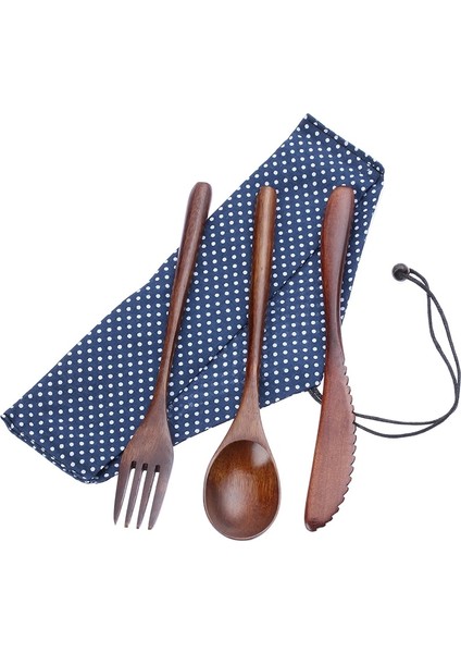 Set G Ahşap Çatal Bıçak Kaşık Seti Kaşık Çatal Kesici Yeniden Kullanılabilir Ahşap Bambu Sofra Takımı Çanta ile Taşınabilir Yemek Takımı Sofra Takımı Öğrenci Öğle Yemeği Malzemeleri (Yurt Dışından)