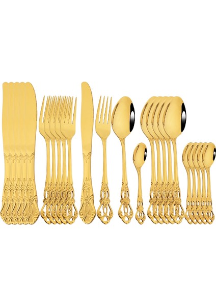 Çay Kaşığı 6 Adet Drmfiy Royal 6/24 Adet Çatal Bıçak Kaşık Seti Paslanmaz Çelik Batı Yemek Takımı Sofra Seti Bıçaklar Çatal Kahve Çay Kaşığı Gümüş Set (Yurt Dışından) fırsatları