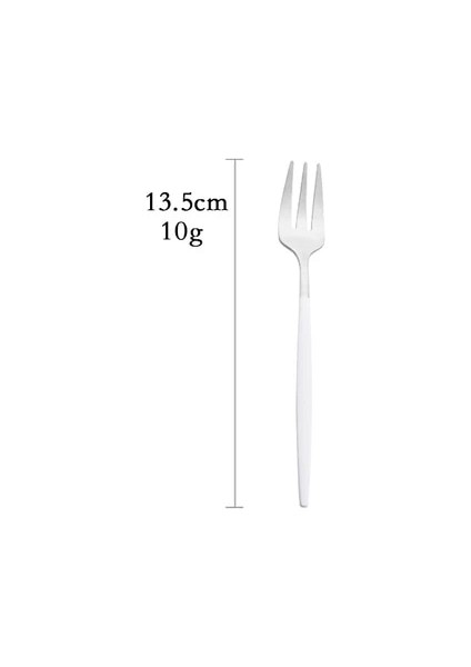 Kek Çatalı Beyaz Gümüş Mat Paslanmaz Çelik Yemek Takımı Seti Yemek Bıçağı Tatlı Çatalı Buz Kaşığı Kek Çatal Kahve Kaşığı Flaware Çatal Seti (Yurt Dışından)
