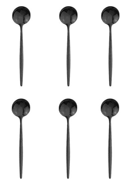 Siyah 6 Adet Mini Karıştırma Kaşığı Kahve Çay Paslanmaz Çelik Küçük Kaşık Sos Tuz Şeker Siyah Altın Çay Kaşığı Seti Sofra (Yurt Dışından) fiyatları