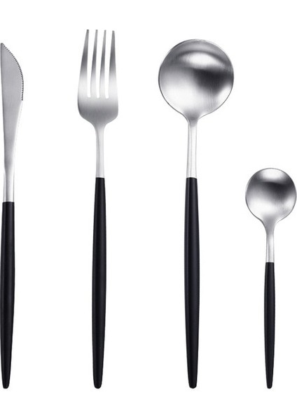 Siyah Gümüş Siyah Yemek Takımı Mat Siyah Çatal Bıçak Kaşık Seti Gümüş Seti 18/10 Paslanmaz Çelik Yemek Takımı Seti Kaşık Çatal ve Bıçaklar Dropship (Yurt Dışından) fiyatları