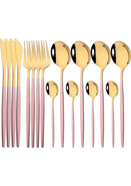 Siyah Altın 16 Adet Pembe Altın Yemek Takımı Sofra Seti Ayna Paslanmaz Çelik Çatal Mutfak Bıçağı Çatal Kaşık Restoran Düğün Sofra Takımı Seti (Yurt Dışından) fiyatları