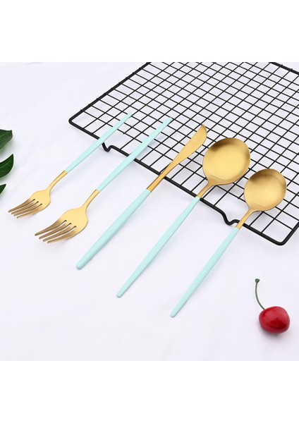 1 Adet Çay Kaşığı Mat Nane Yeşili Altın Yemek Takımı Seti Paslanmaz Çelik Sofra Seti Tatlı Bıçağı Çatal Kaşık Sofra Takımı Seti Gümüş Çatal Bıçak Kaşık Seti (Yurt Dışından) modelleri