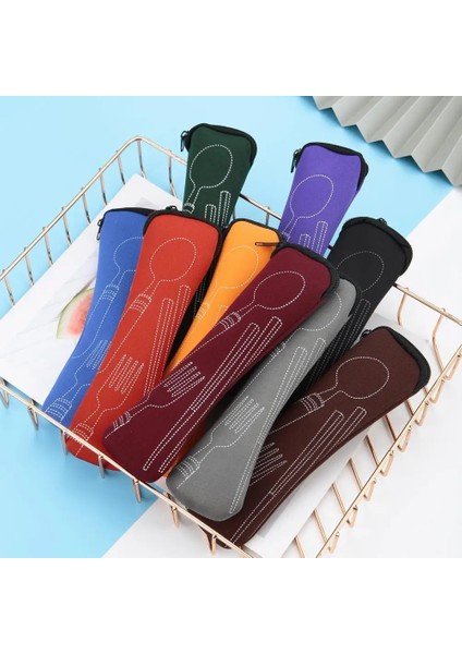 Kırmızı Taşınabilir Sofra Çantası Çatal Bıçak Takımı Yemek Takımı Seyahat Ambalaj Saklama Kutusu Yemek Takımı Piknik Çatal Kaşık Çantası Yemek Takımı Olmadan (Yurt Dışından) modelleri