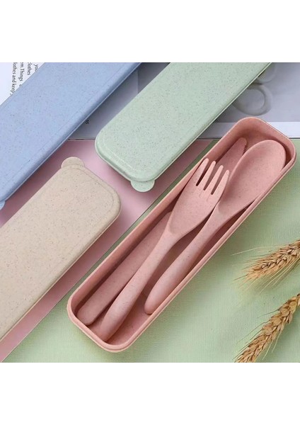 C 3 Adet Güçlü Plastik Yeniden Kullanılabilir Seyahat Çatal Bıçak Kaşık Seti Çatal Bıçak Kaşık Barbekü Piknik Gereçler Çocuk Gıda Takviyesi Taşınabilir Sofra (Yurt Dışından)