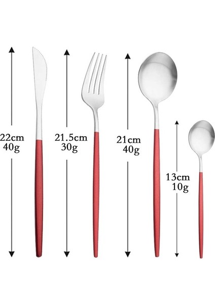4 Adet Kırmızı Gümüş Mat Siyah Sofra Paslanmaz Çelik Çatal-Kaşık Çatal Bıçak Takımları Sofra Bıçağı Meyve Çatalı Buz Kaşığı Mutfak Aksesuarları Ev Için (Yurt Dışından)