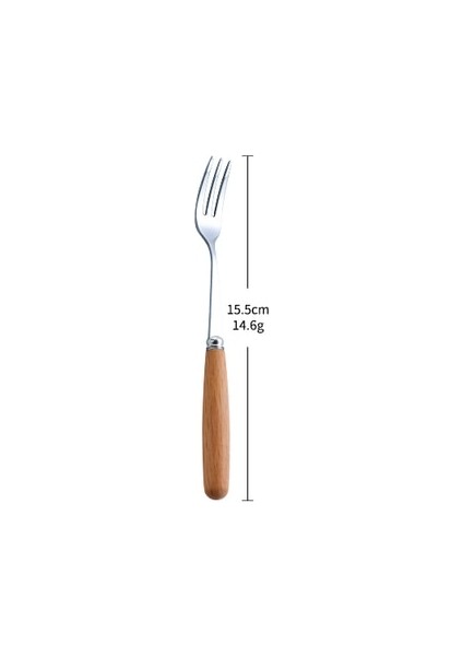 Tatlı Çatalı 304 Paslanmaz Çelik Yemek Takımı Parlak Gümüş Ahşap Sofra Batı Yemek Bıçak Çatal Çay Kaşığı Çatal Bıçak Takımı Mutfak Aksesuarları 1 Adet (Yurt Dışından)