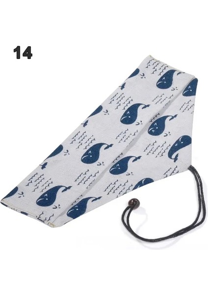 14 Taşınabilir Sofra Çantası Japon Baskı Yeniden Kullanılabilir Içecek Saman Chopstick Çatal Bıçak Takımı Kese Ipli Çanta Çatal Çanta Kaşık Çatal (Yurt Dışından)