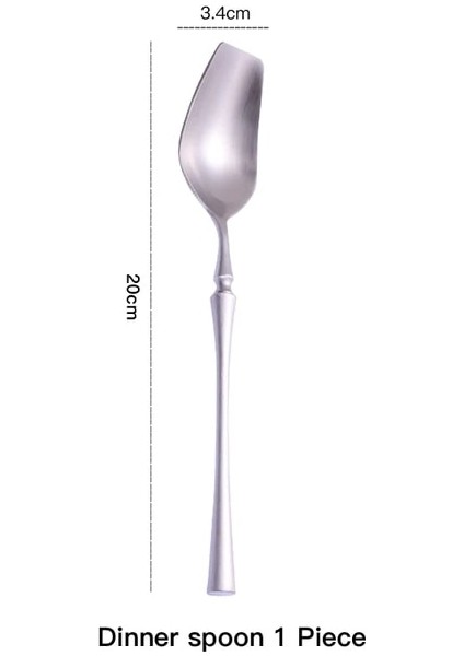 Yemek Kaşığı Mat Gümüş 18/10 Paslanmaz Çelik Çatal Sofra Bıçak Buz Kaşığı Salata Kek Çatalı Çubuklarını Sofra Takımı Seti Bulaşık Makinesinde Yıkanabilir (Yurt Dışından)