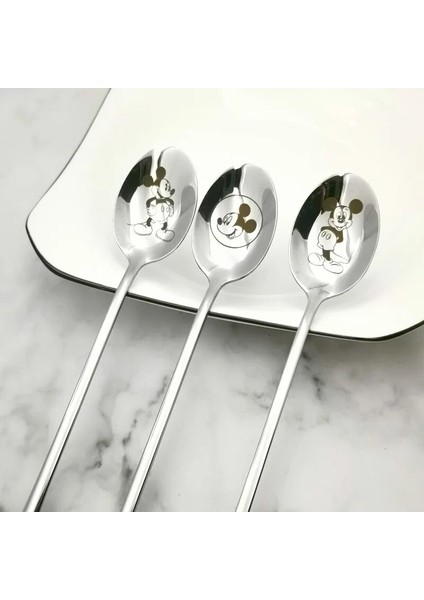 Winnie-Fork-2 Anime Mickey Mouse Karikatür Metal Kaşık Paslanmaz Çelik Mutfak Aksesuarları Kek Meyve Vork Lepel Diner Soep Lange Handvat Servie (Yurt Dışından) fiyatları
