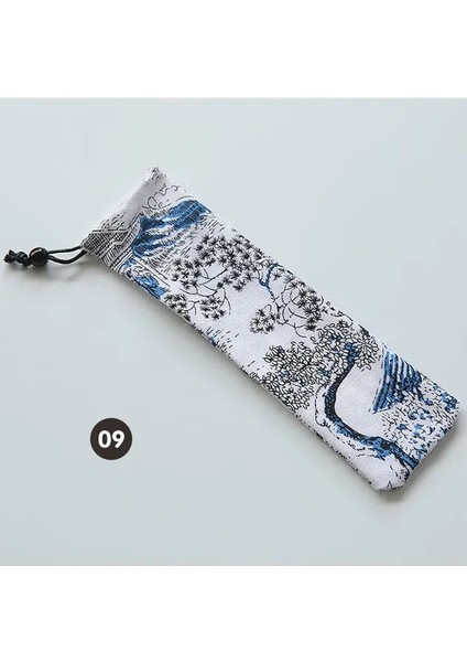 Stil 9 Taşınabilir Çatal Çanta Kumaş Keten Sofra Bambu Çubuklarını Bıçak Çatal Kaşık Konteyner Japonya Tarzı Yemek Takımı Çantası Seyahat Için (Yurt Dışından)