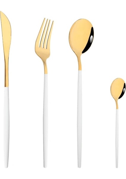 4 P Beyaz Altın Drmfiy Pembe Gümüş Paslanmaz Çelik Yemek Takımı Seti Çatal Bıçak Çorba Buz Kaşığı Çatal Bıçak Kaşık Seti Batı Sofra Takımı Mutfak Gümüş Seti (Yurt Dışından) fiyatları