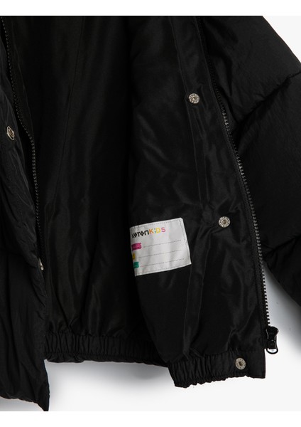 Kapşonlu Şişme Mont Cep Detaylı Manşetleri Lastikli fırsatları