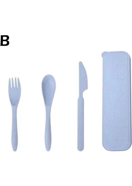 B 3 Adet Güçlü Plastik Yeniden Kullanılabilir Seyahat Çatal Bıçak Kaşık Seti Çatal Bıçak Kaşık Barbekü Piknik Gereçler Çocuk Gıda Takviyesi Taşınabilir Sofra (Yurt Dışından)