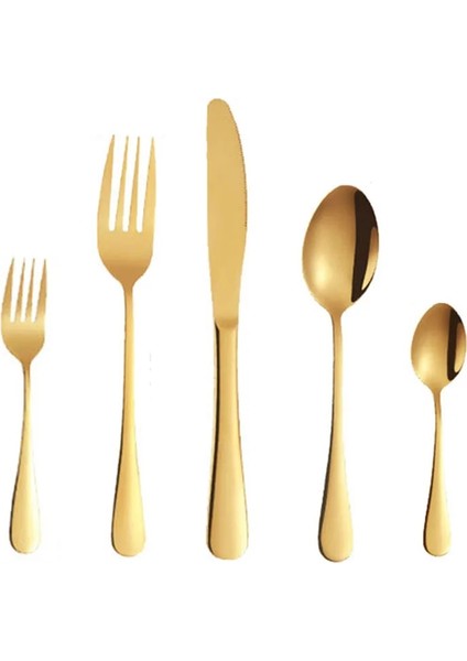 No.16 Kek Çatalı 1/5 Adet Paslanmaz Çelik Altın Çatal Bıçak Kaşık Seti Ayna Yemek Takımı Sofra Altın Yemek Servisi Kepçe Bıçak Çatal Mutfak Aksesuarları (Yurt Dışından) fiyatları