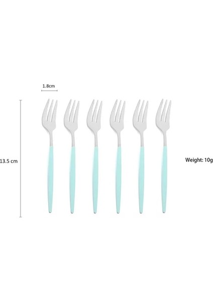 Nane Gümüş 6 Adet 4/6 Adet Çay Çatal Seti Paslanmaz Çelik Meyve Kek Aperatif Tatlı Çatal Gökkuşağı Küçük Salata Çatalları Yemek Takımı Çatal Bıçak Takımı Mutfak Eşyaları (Yurt Dışından) fiyatları
