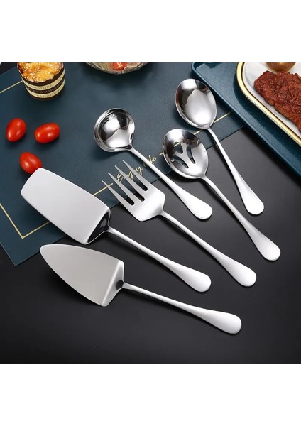 Altın Kürek 3 Paslanmaz Çelik Altın Kore Servis Kaşığı Sofra Çorba Kepçesi Kevgir Çatal Kürek Restoran Kamu Çatal Bıçak Takımı Mutfak Eşyası (Yurt Dışından)