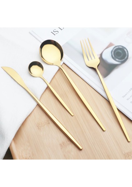 4 Adet Gümüş Bıçak Kek Çatalı Çay Kaşığı Çatal Bıçak Kaşık Seti Ayna Renkli Yemek Takımı Seti Paslanmaz Çelik Gümüş Seti Mutfak Yemeği Sofra Seti (Yurt Dışından) indirimleri