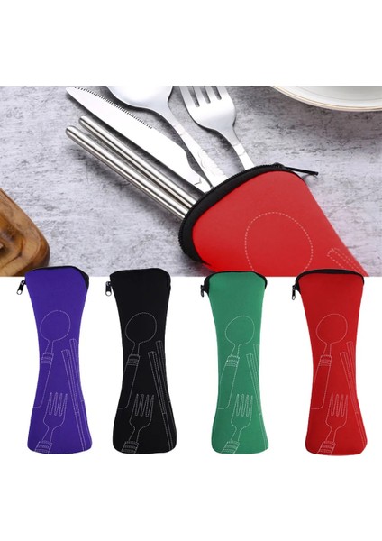 Kırmızı Sadece Çanta 1 Pc Taşınabilir Sofra Çantası Fermuar Tipi Çatal Saklama Kutusu Seyahat Yemek Takımı Saklama Çantası Piknik Öğrencileri Çatal Kaşık Bıçak Kese (Yurt Dışından) fiyatları