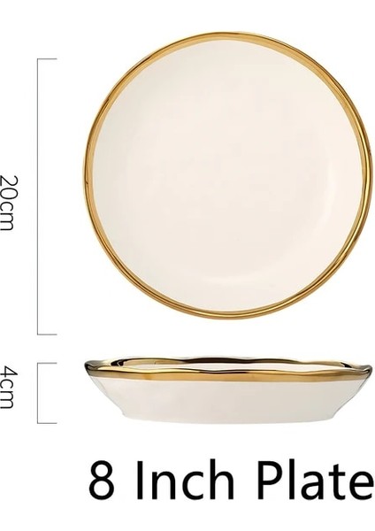 8 Inç Plaka 1 Adet Beyaz Seramik Tabak Phnom Penh Sofra Salata Çorba Kasesi Gıda Yemek Yemekleri Düğün Dekorasyon Yemek Takımı Ev Mutfak (Yurt Dışından)