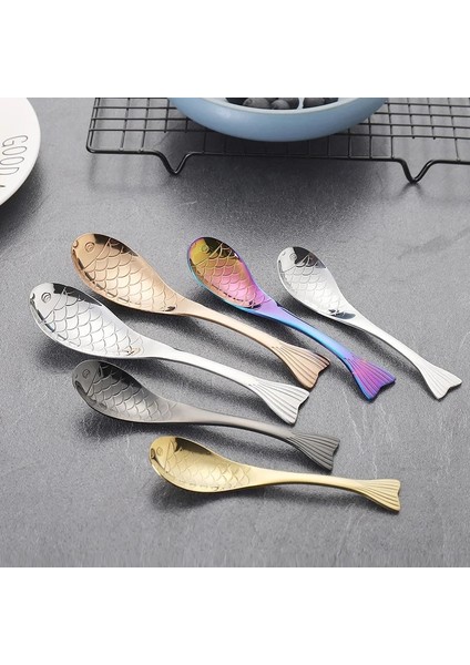 Gümüş S Balık Kaşığı Sofra 304 Paslanmaz Çelik Mutfak Aksesuarları Kek Dondurma Kahve Tatlı Çay Çorbası Karıştırma Taşınabilir Kaşık (Yurt Dışından) modelleri