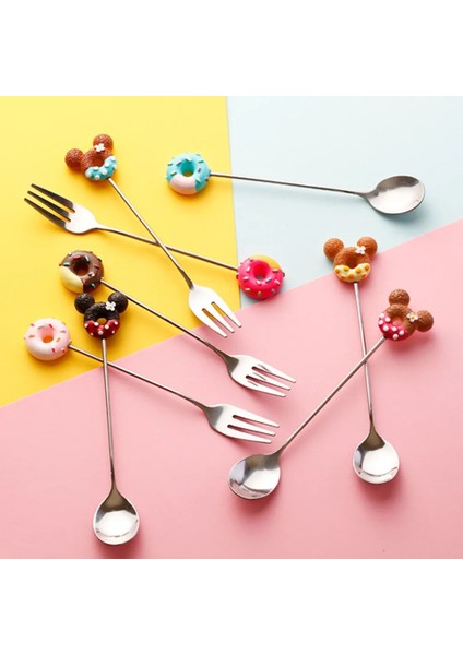 16 Paslanmaz Çelik Çörek Kaşığı Çatal Kek Kahve Tatlı Çay Dondurma Karıştırma Kaşığı Şeker Sevimli Karikatür Çay Kaşığı Çocuk Yemek Takımı (Yurt Dışından) fiyatları